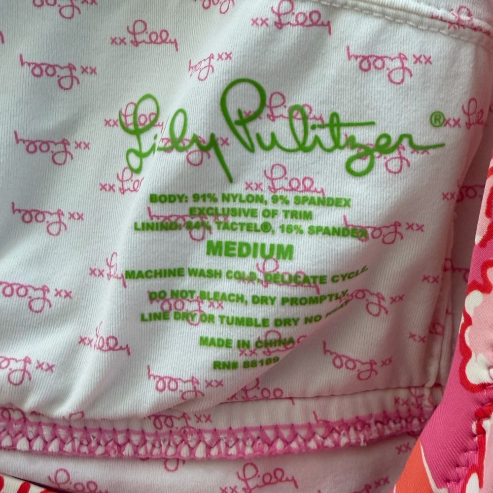 Lilly Pulitzer Pink and Orange Floral Swimwear - Picture 5 of 5